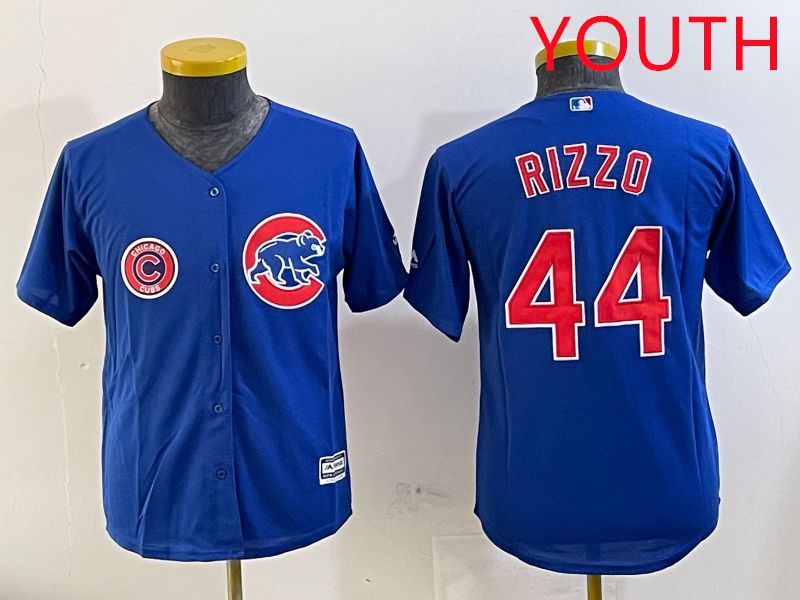 Youth Chicago Cubs 44 Rizzo Blue Game 2025 Nike MLB Jersey style 6